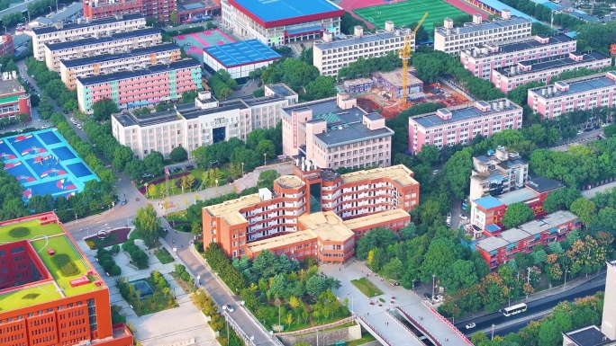 湖南工商大学航拍校园风景风光学校大学素材