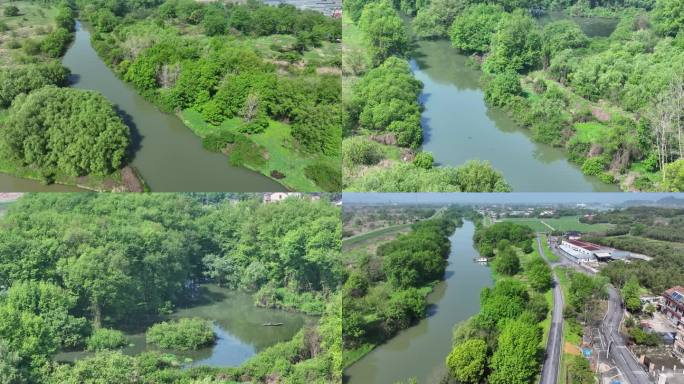 4k4月初晴天东苕溪苕溪南路段河道景观