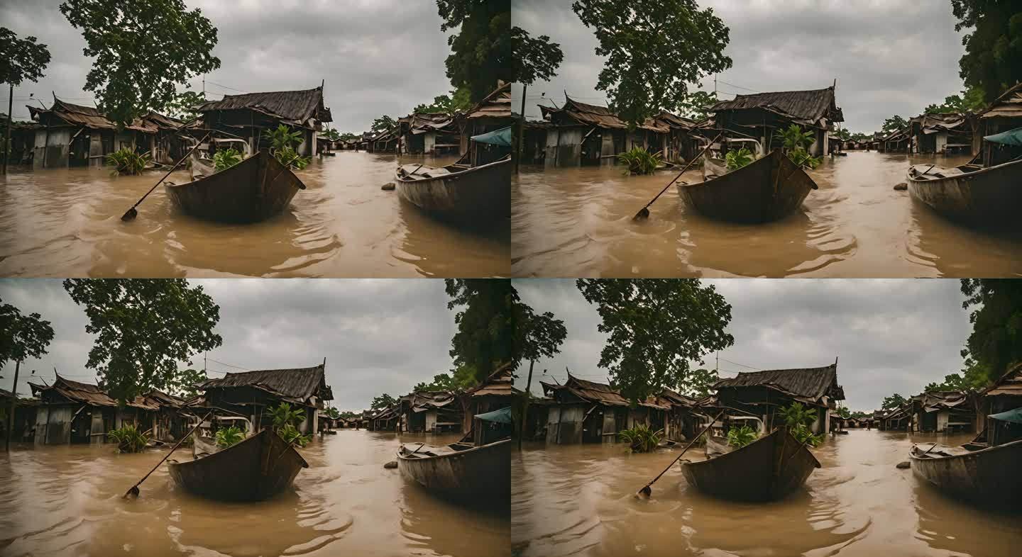洪水自然灾害全球变暖气候变化泰国