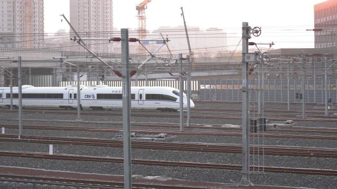 高铁火车高速列车铁路铁道进出站A36