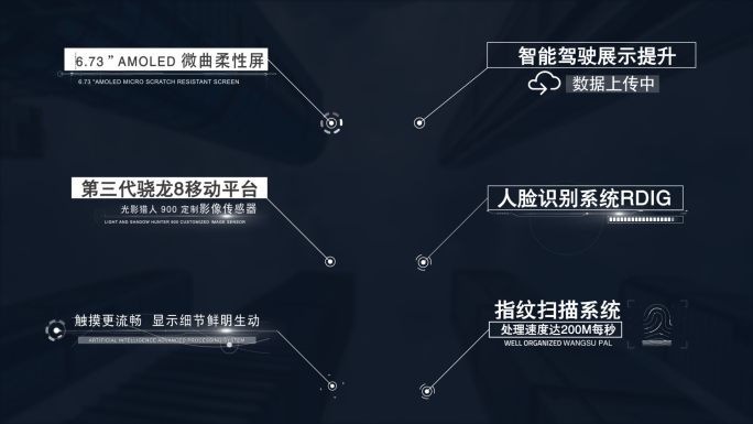 科技线框标注文字