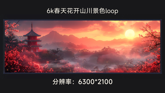 6k春天花开山川景色loop