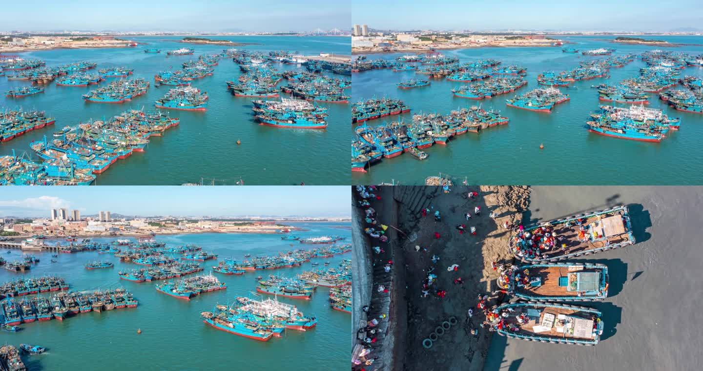 泉州石狮祥芝港开渔节渔船延时摄影