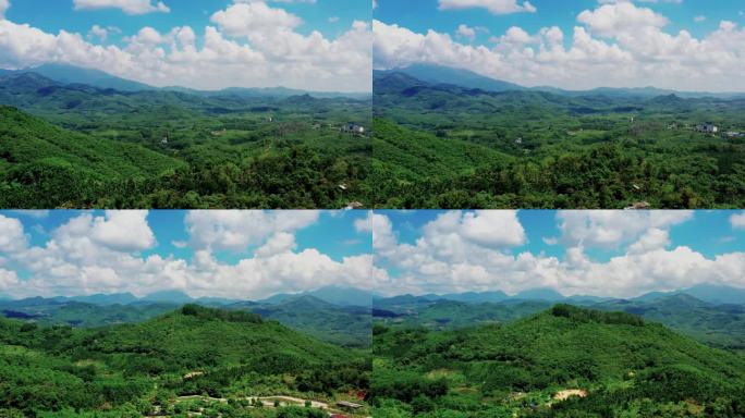 大山日落日出照耀太阳云雾山水画风光大地