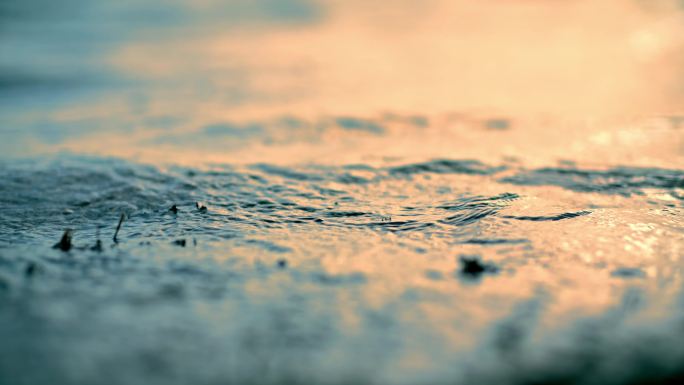 夕阳波光江面湖面水光水面光斑水浪特写