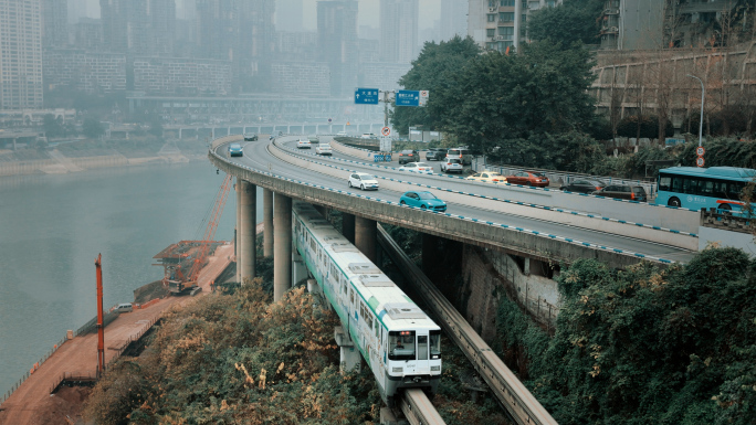 最新4K重庆地标轨道交通实拍