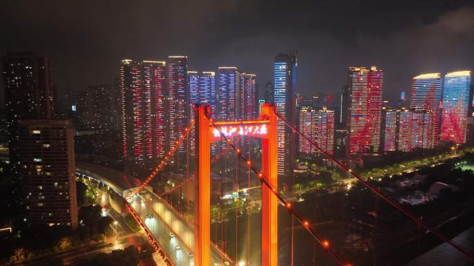 鹦鹉洲长江大桥 城市夜景