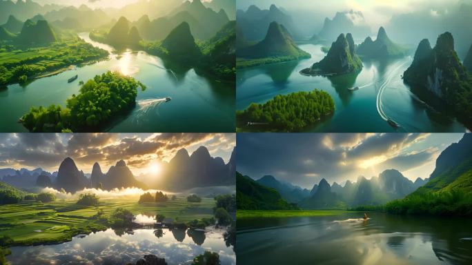 桂林山水 桂林航拍