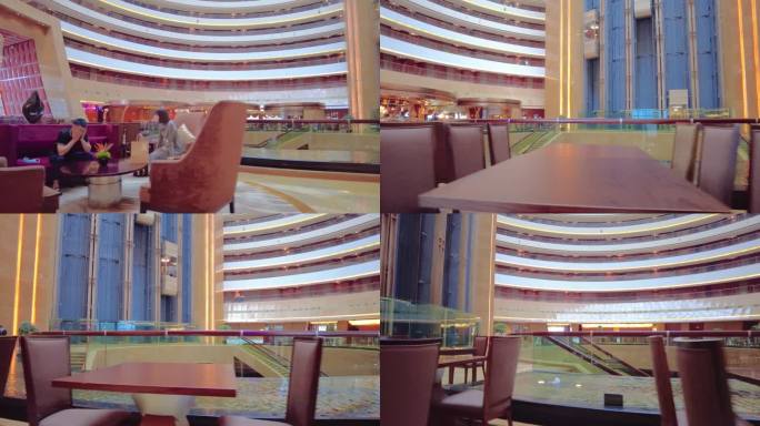 杭州钱江新城五星级大酒店大厅空镜头