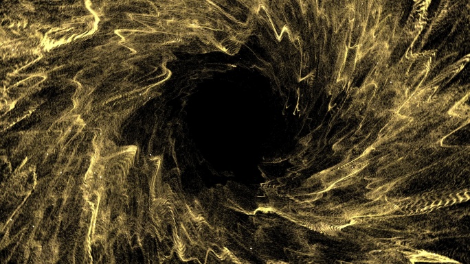 金色粒子隧道汇聚