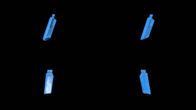 u盘蓝色全息科技三维