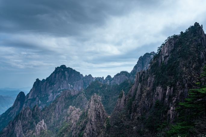 黄山延时光影素材