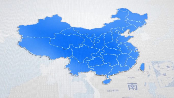 【无插件】蓝色地图辐射全国区位