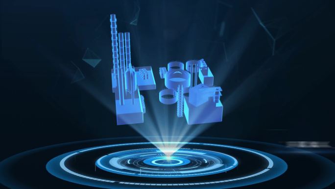 工厂全息HUD展示AE模板