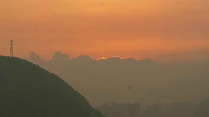 夕阳 云朵 晚霞 落日 延时云彩