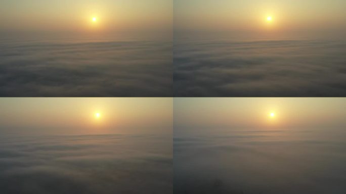 4K-Log-航拍海南平流雾中的日出