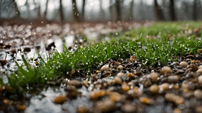 春天谷雨万物生长复苏春景AI