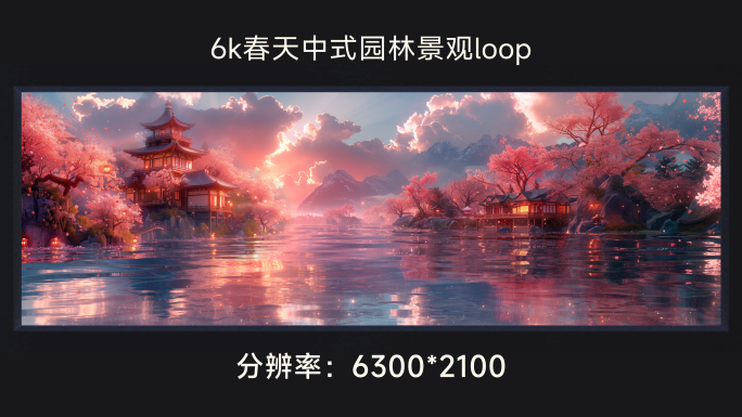 6k春天中式园林景观loop