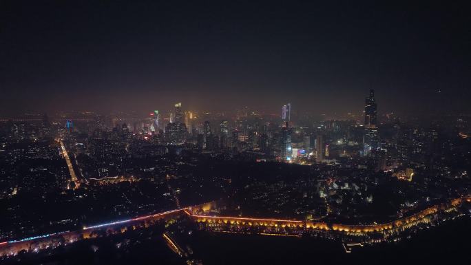 南京_城市建筑夜景航拍延时007