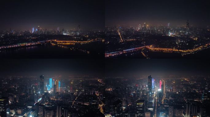 南京_城市建筑夜景航拍延时007