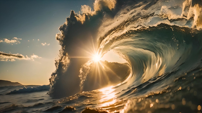 海洋海浪巨浪波涛汹涌
