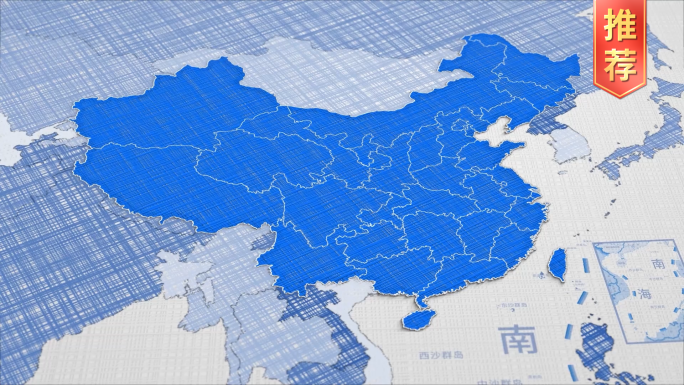 【原创】科技线条蓝色地图