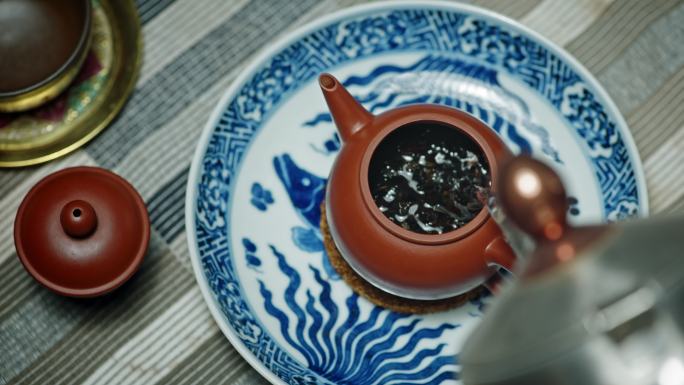 紫砂壶泡茶工夫茶功夫茶茶壶注水3469