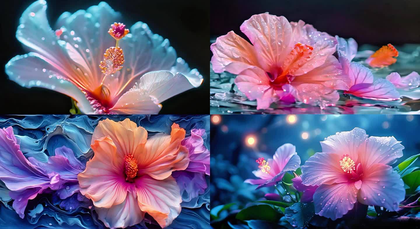 紫荆花夜晚盛开迷人芳香绽放美丽光彩