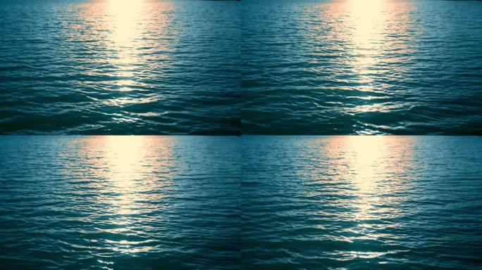 湖面平静水浪水面江面夕阳光斑