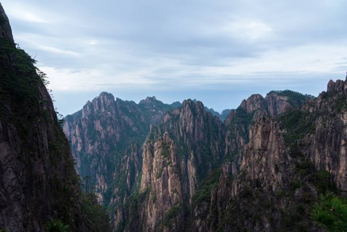 黄山延时光影素材