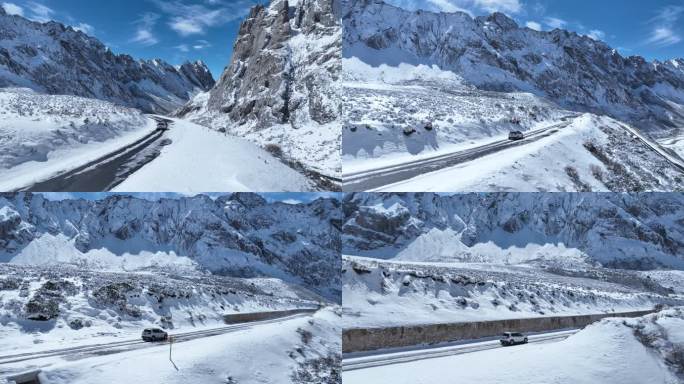 甘南迭部洛克之路航拍雪景4K