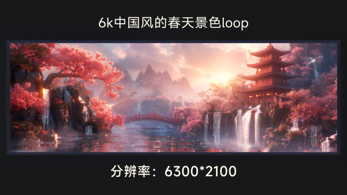 6k中国风的春天景色loop