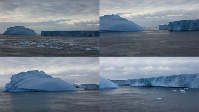 飞神秘南极冰川溅冰川 小船破冰破冰而行