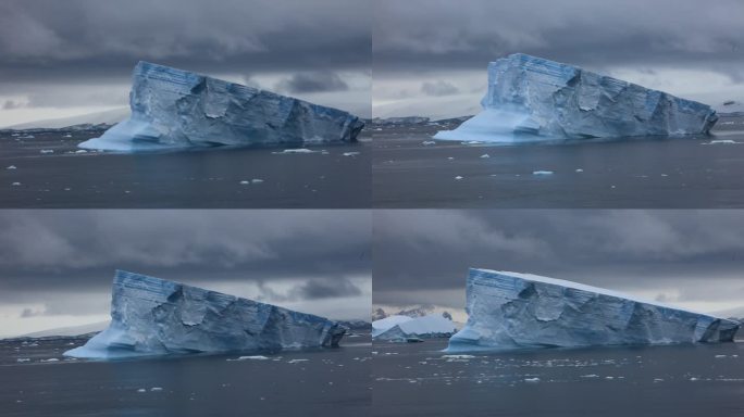 神秘南极冰川 海面冰天雪地 北极冰岛