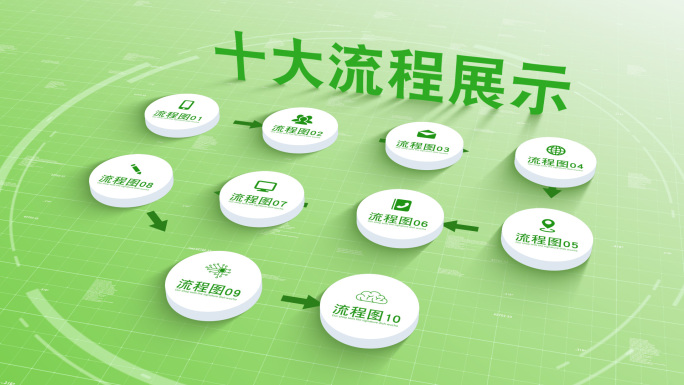 【3-10】绿色清新流程分类干净项目流程