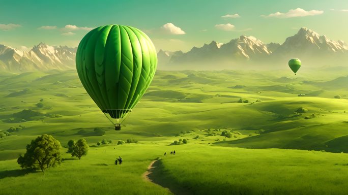 草原热气球