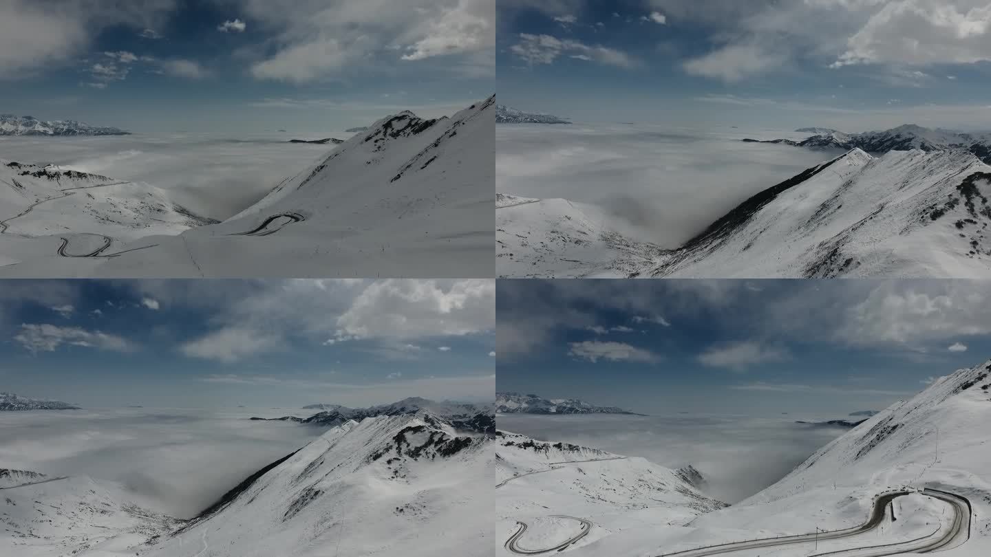 云雾雪山雪景