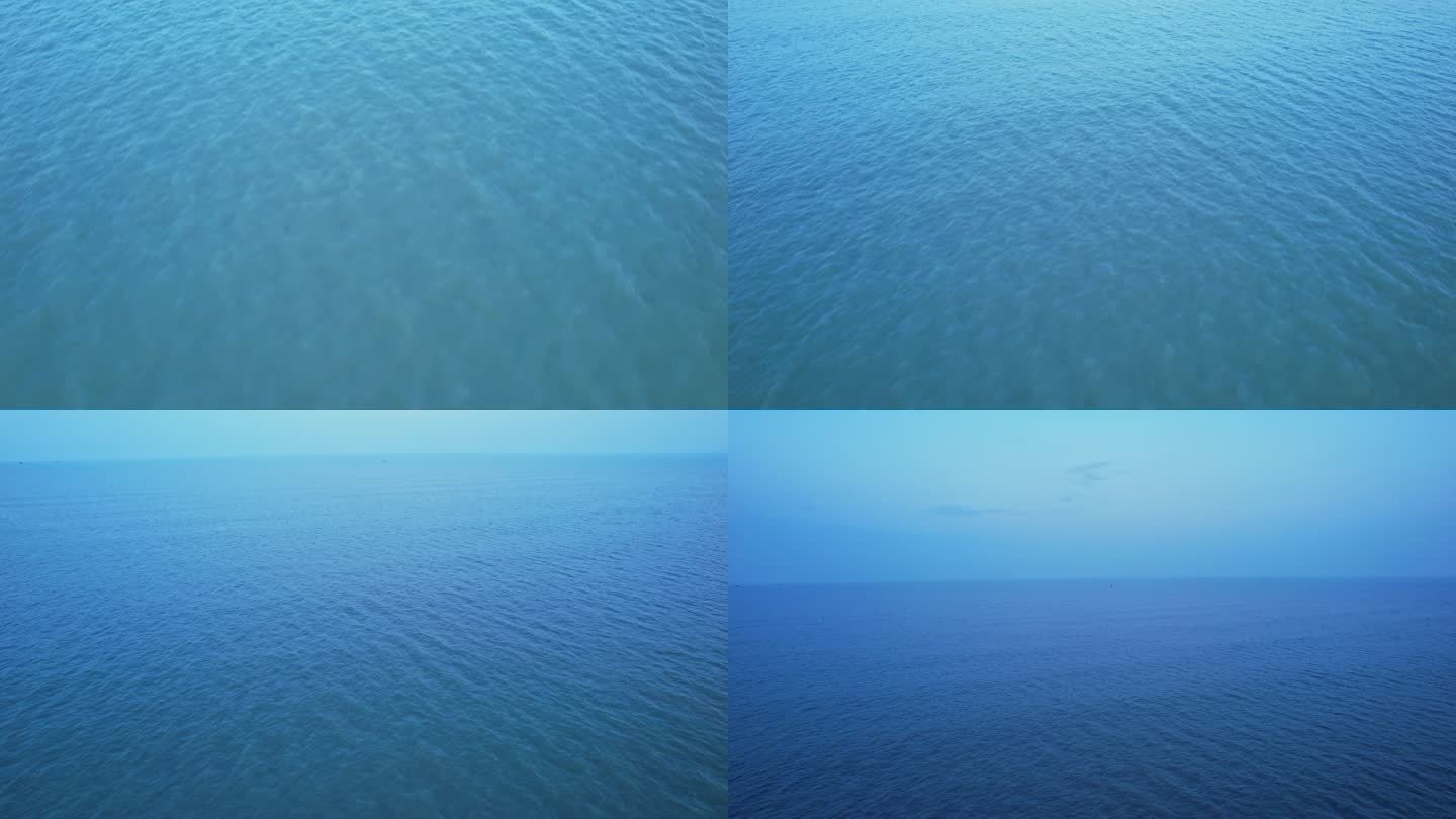 航拍一望无垠的海平面