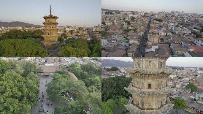 福建泉州西街开元寺东西塔航拍