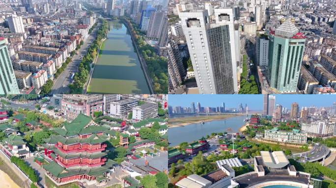 江西南昌滕王阁旅游区航拍东湖区城市风景风