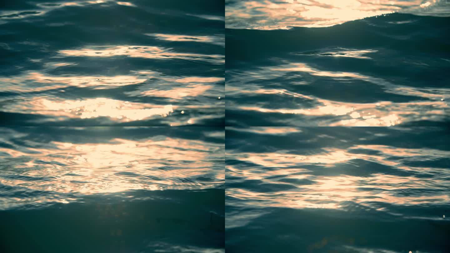 江面湖面水面光斑波光波光粼粼水浪夕阳