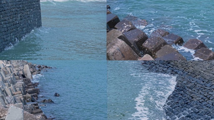 海水冲刷防护堤坝