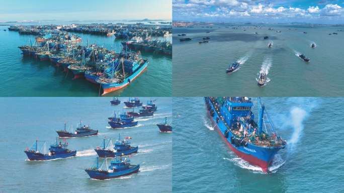 泉州石狮祥芝港渔港渔业渔船开渔节航拍视频