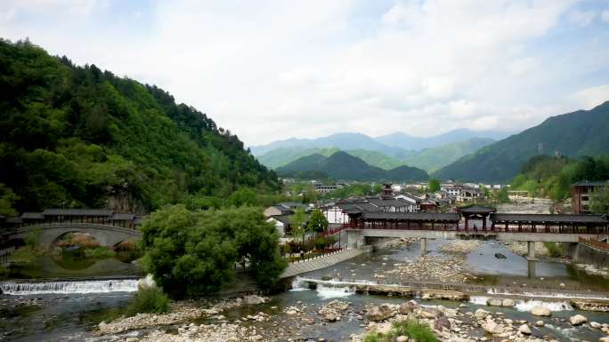 小桥流水古风建筑楼阁古镇