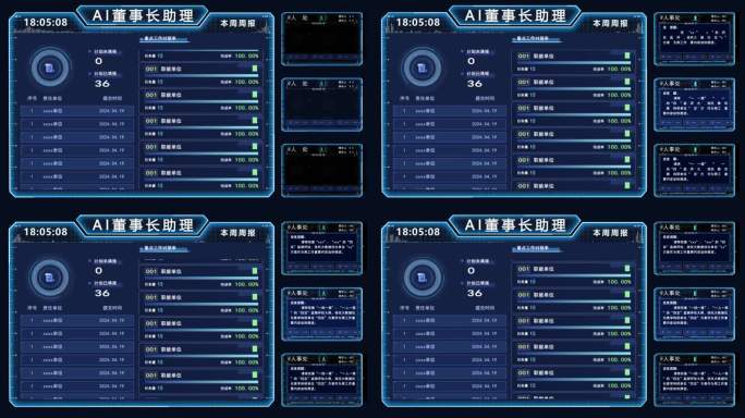 科技感 HUD   主副信息面板