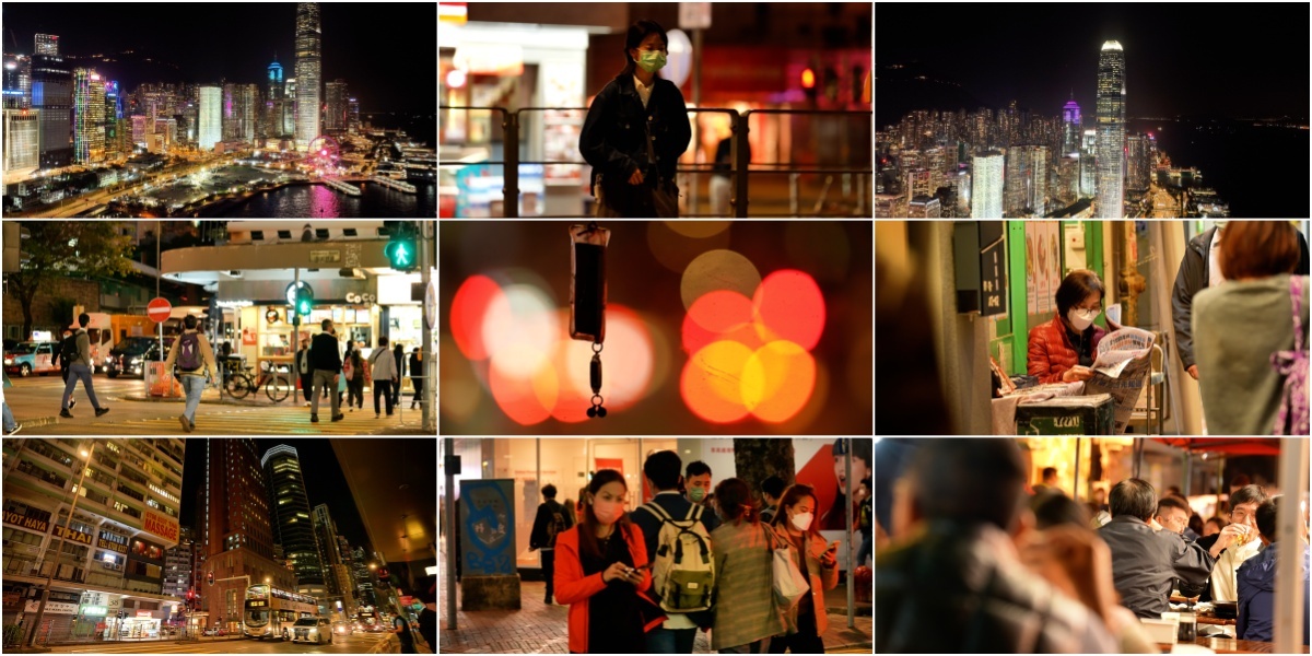 香港夜景城市空镜 夜晚街道人文