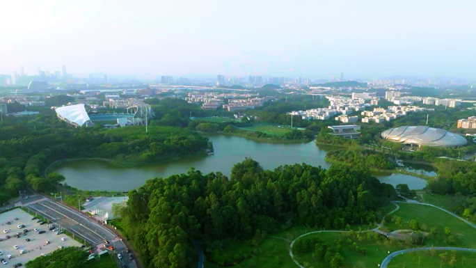 广州大学城中心湖及周边航拍