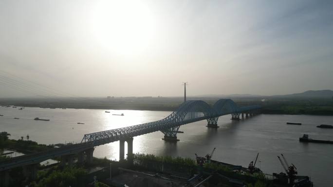 4K航拍南京大胜关长江铁路桥