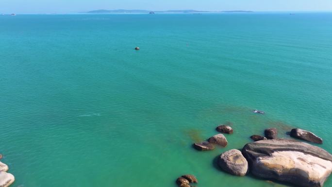 东海大海海边海水海浪沙滩海滩航拍风景唯美