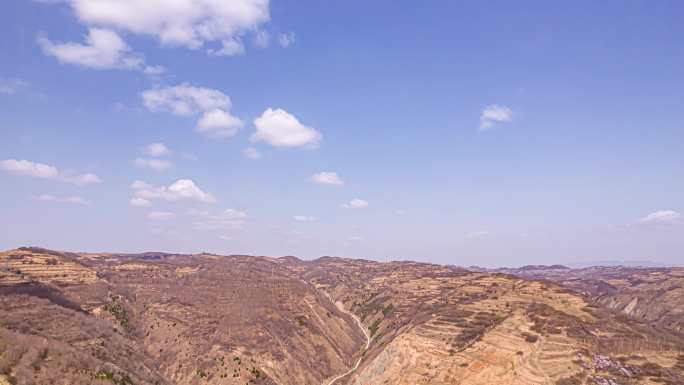 8K甘肃贫瘠的山峰土地自然地貌航拍延时